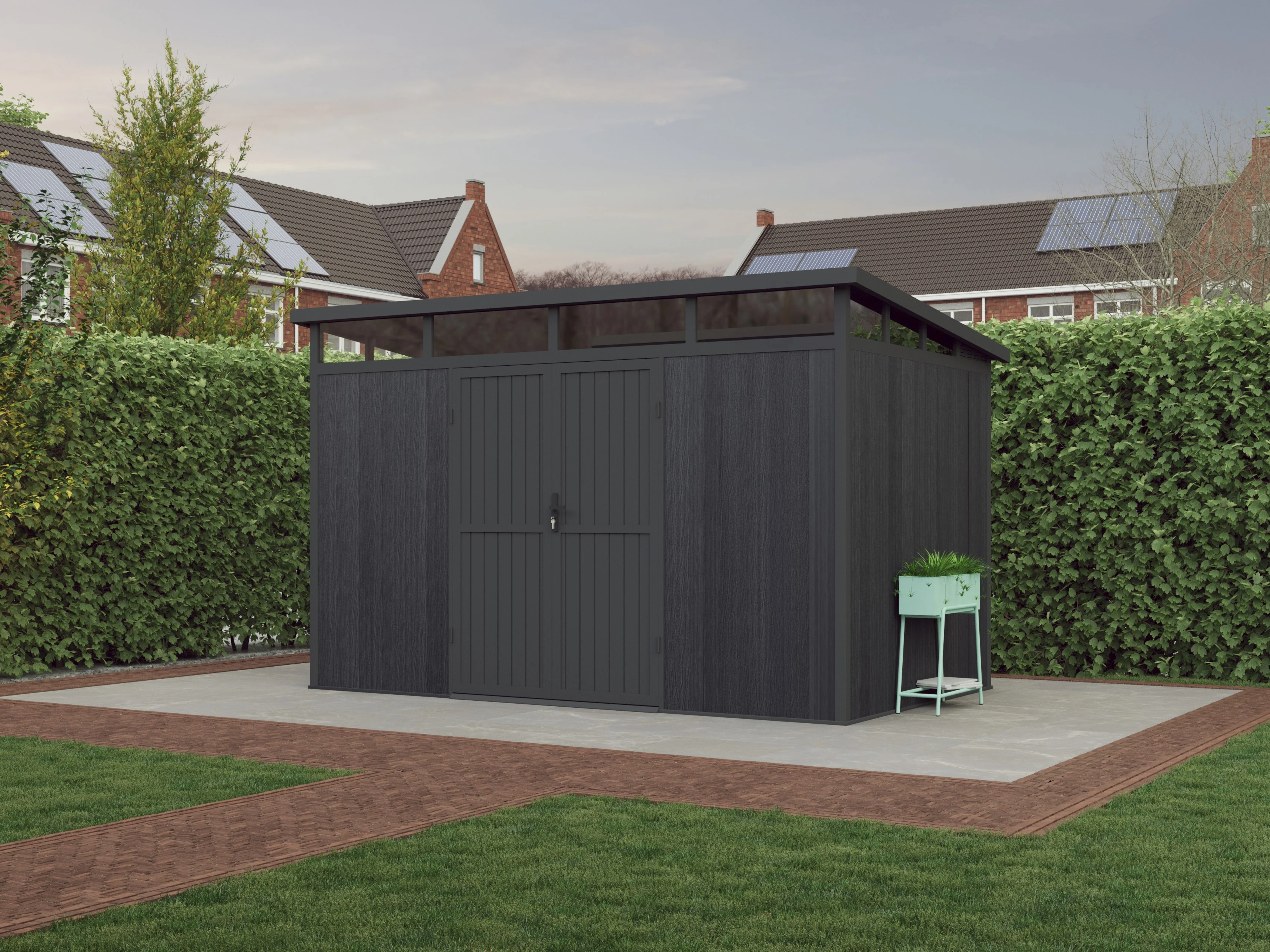 Blokhut Composiet Modern Donkergrijs 345 x 215 cm - Afbeelding 1